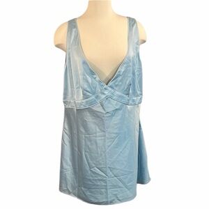ABERCROMBIE & FITCH NWT Women’s Elegant Blue Satin Lingerie Nightgown